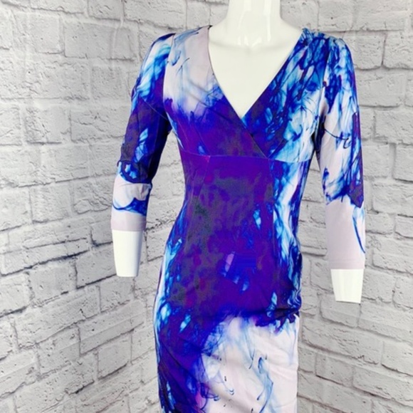 RENE RUIZ WOVEN SHEATH V NECK BODYCON A-LINE DRESS - Picture 4 of 6